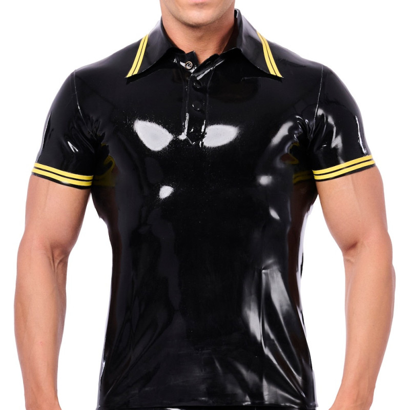 XRUB Latex Polo en latex Xrub Noir-Jaune
